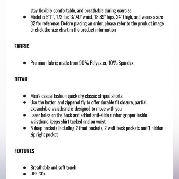 Maelreg Men’s Proflex Sky Blue Pinstripe Active Golf Casual Shorts Quick-dry - Picture 14 of 15